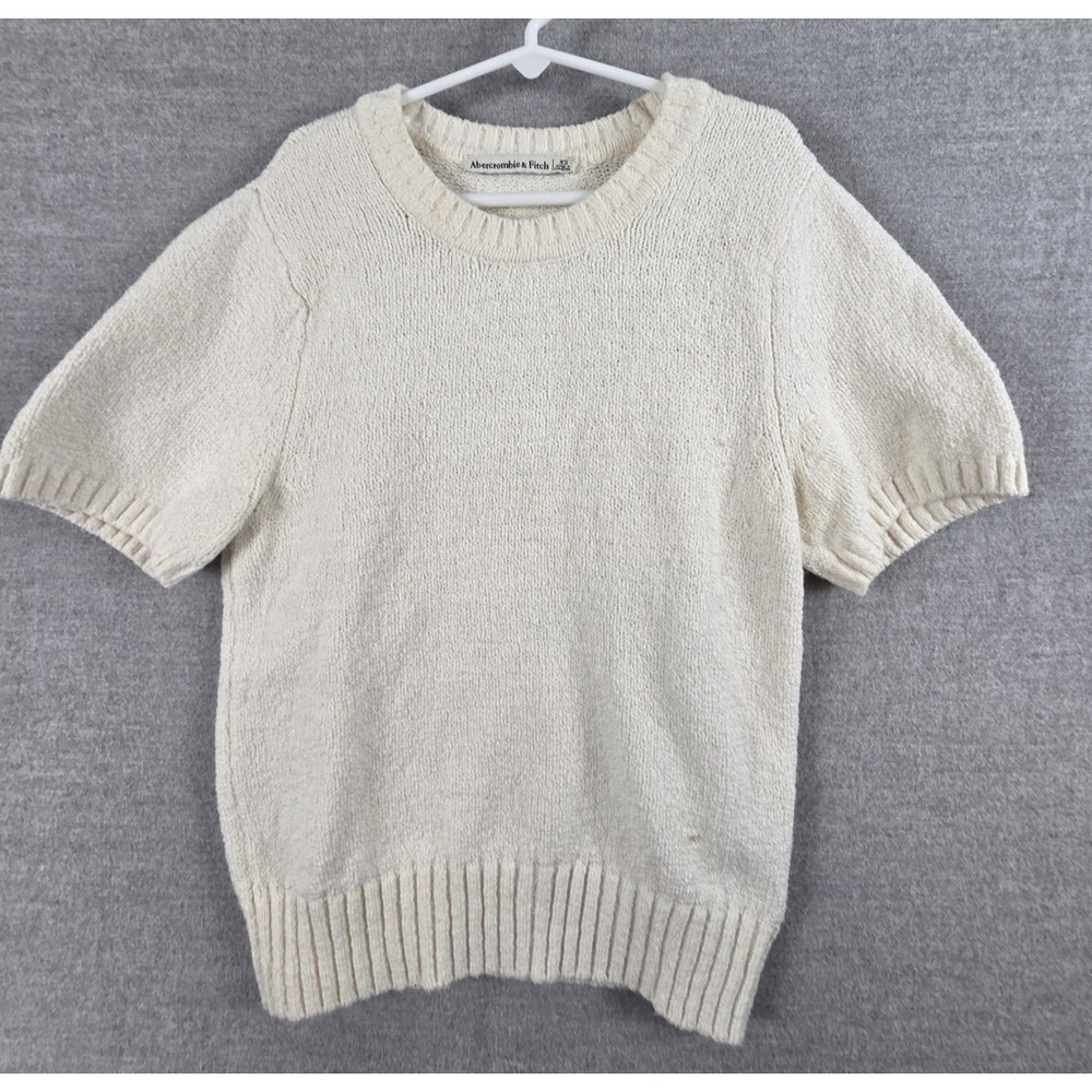 Abercrombie & Fitch Womens XS Soft Knit Crop Sweater Short Sleeve Preppy Y2K